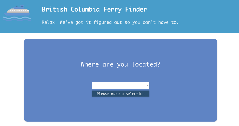 Screenshot detail for project Ferry Finder