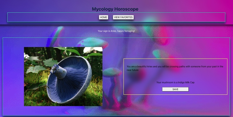 Screenshot thumbnail #2 for project Mycology Horoscope