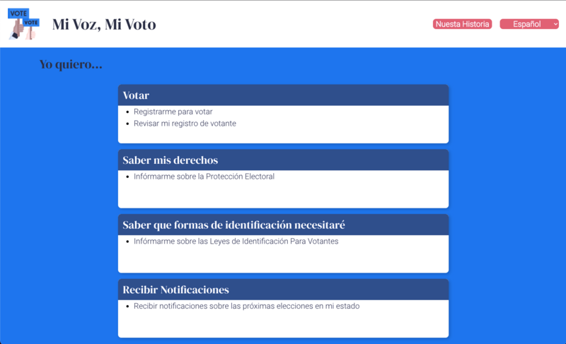 Screenshot detail for project Mi Voz, Mi Voto