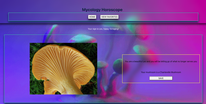Screenshot thumbnail #3 for project Mycology Horoscope