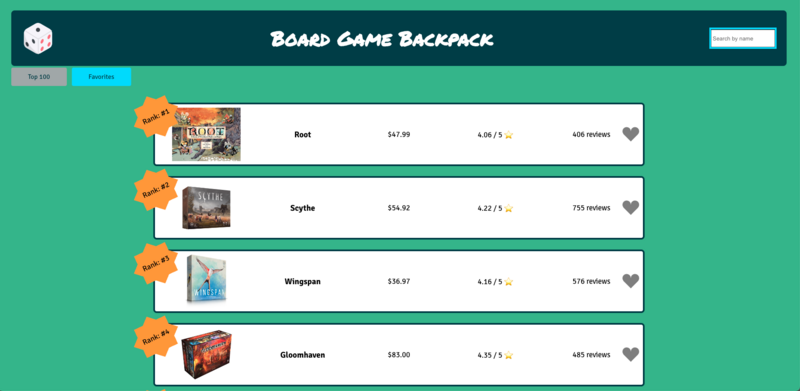 Screenshot thumbnail #1 for project Boardgame Bonanza