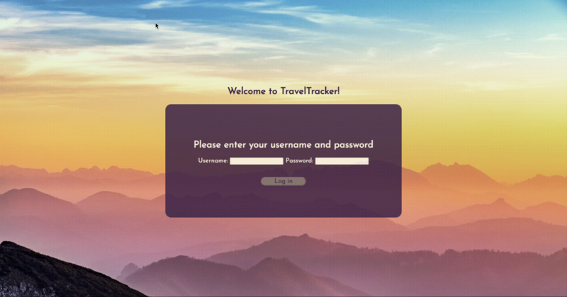 Screenshot detail for project TravelTracker