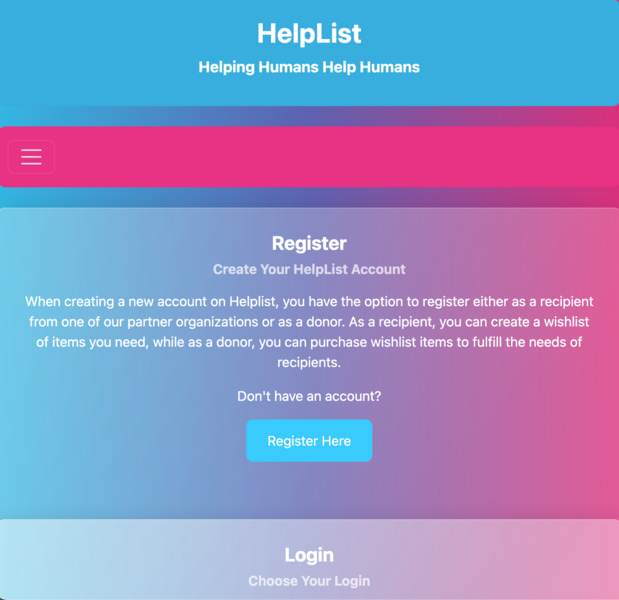 Screenshot detail for project HelpList
