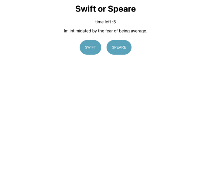 Screenshot thumbnail #2 for project Swift Or Speare