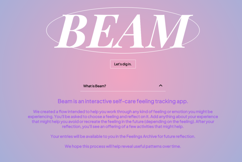 Screenshot detail for project Beam