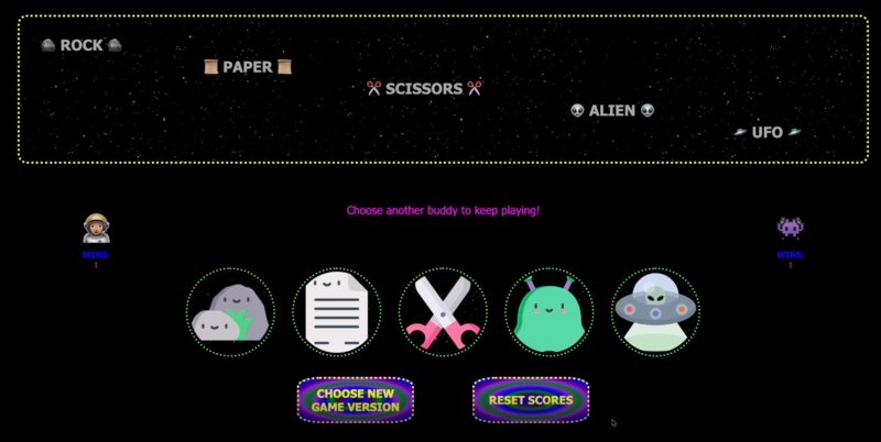 Screenshot thumbnail #3 for project Rock, Paper, Scissors (Alien, UFO)