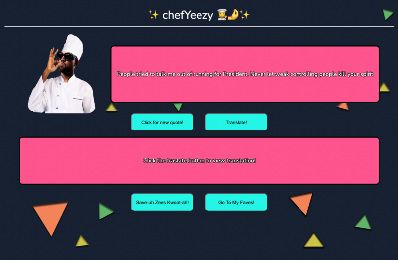 Screenshot thumbnail #1 for project chefYeezy