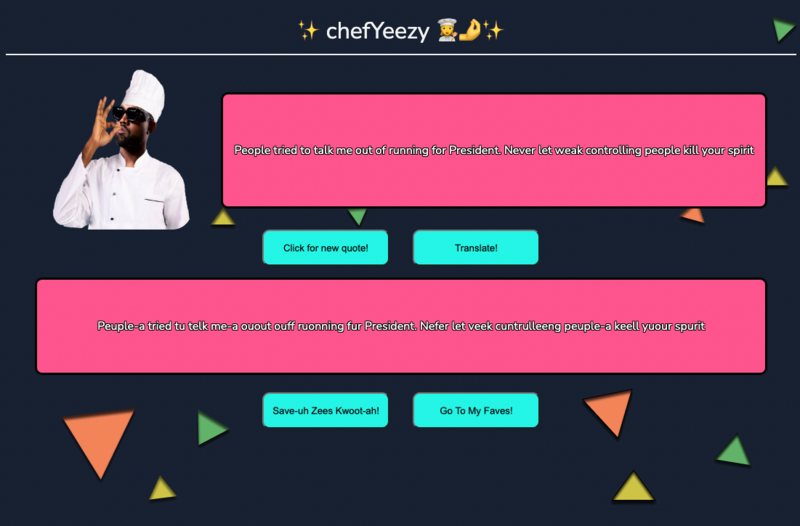 Screenshot thumbnail #2 for project chefYeezy