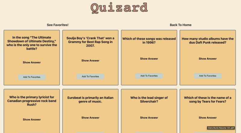 Screenshot thumbnail #3 for project Quizard