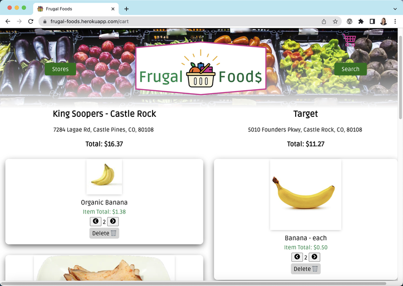Screenshot thumbnail #3 for project Frugal Foods