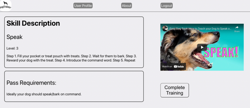 Screenshot detail for project Pup Trainer