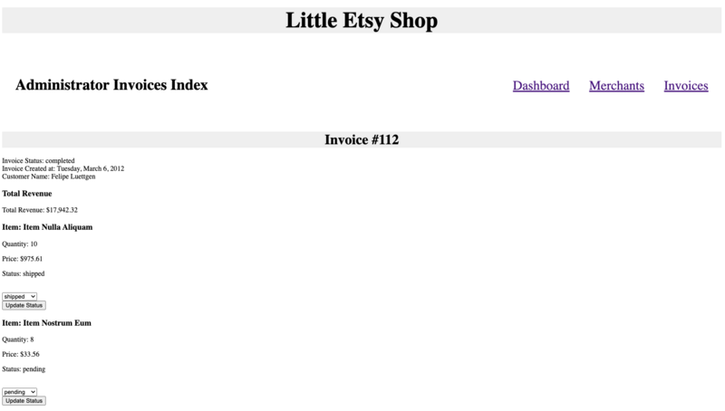 Screenshot thumbnail #2 for project Little Esty Shop