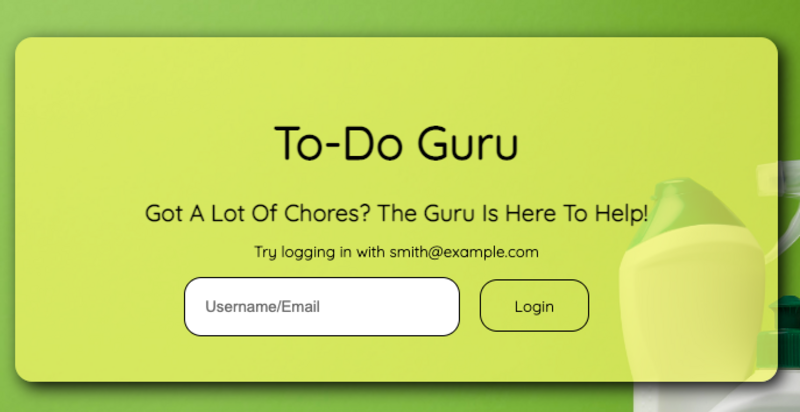 Screenshot detail for project To-Do Guru