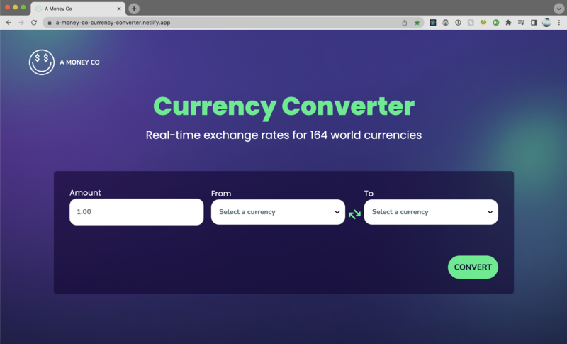 Screenshot thumbnail #1 for project A Money Co - Currency Converter