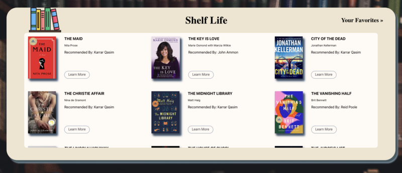 Screenshot detail for project Shelf Life