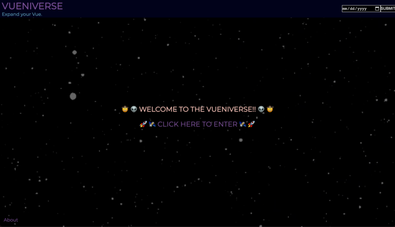 Screenshot detail for project Vueniverse