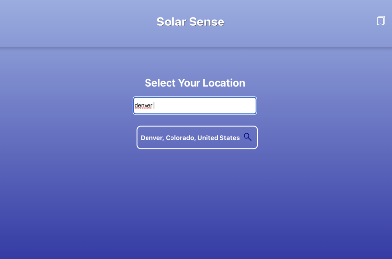Screenshot detail for project Solar Sense