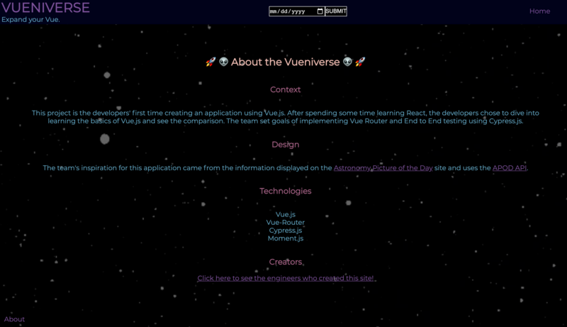 Screenshot thumbnail #4 for project Vueniverse