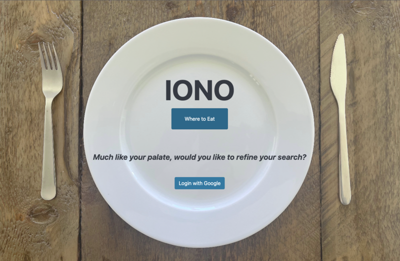Screenshot thumbnail #1 for project IONO (Where To Eat)