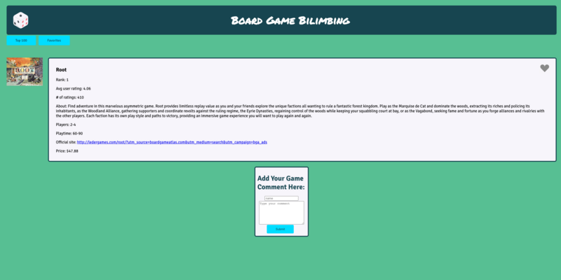 Screenshot thumbnail #2 for project Board Game Bonanza