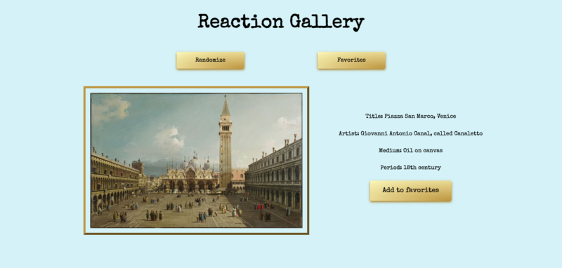 Screenshot detail for project Reaction Gallery