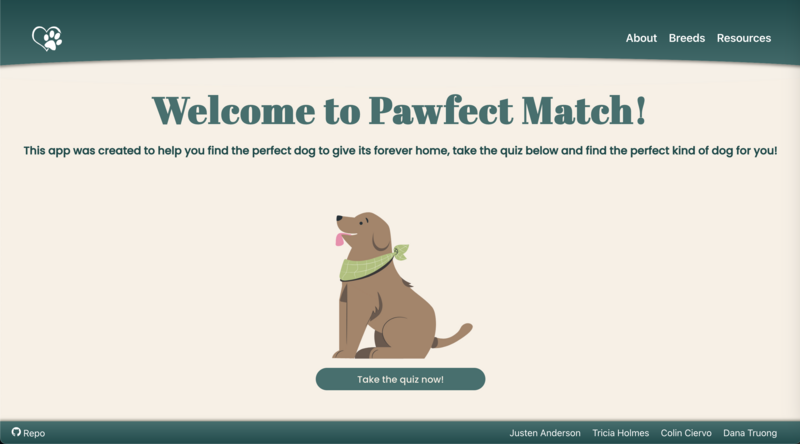 Screenshot thumbnail #1 for project Pawfect Match