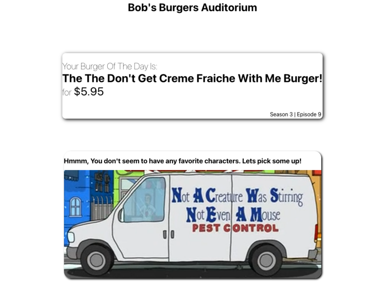 Screenshot thumbnail #2 for project Bob's Burgers Auditorium 