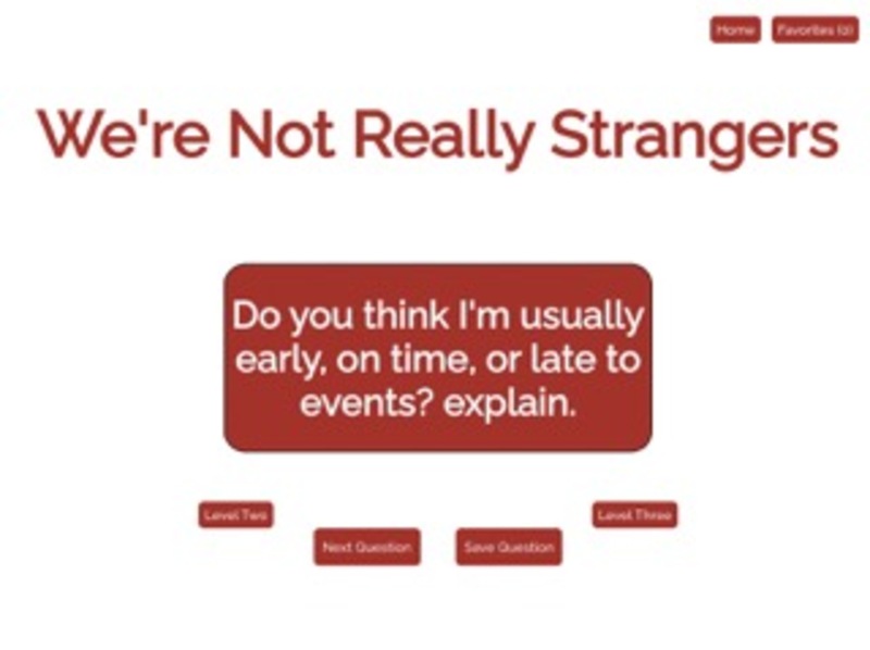 Screenshot thumbnail #2 for project We're Not Really Strangers