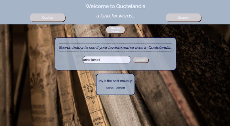 Screenshot thumbnail #2 for project Quotelandia