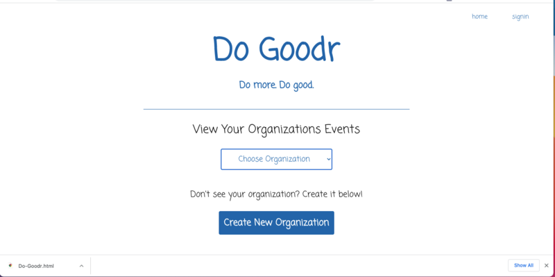 Screenshot thumbnail #1 for project Do Goodr