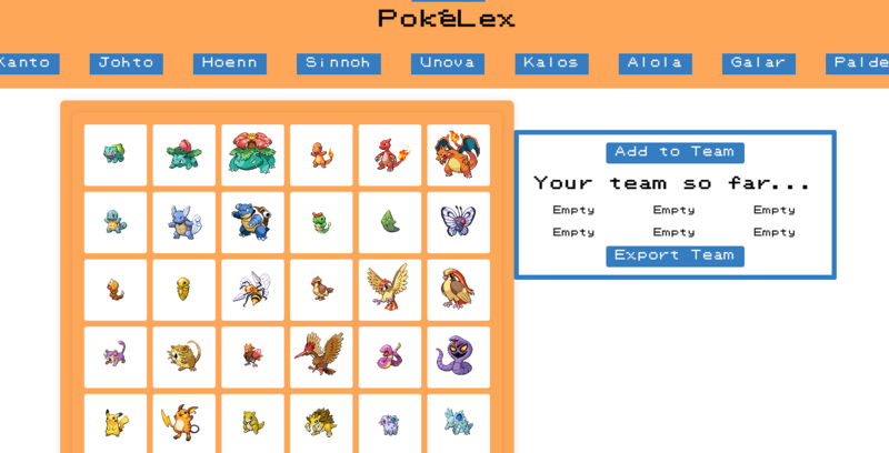 Screenshot detail for project PokeLex
