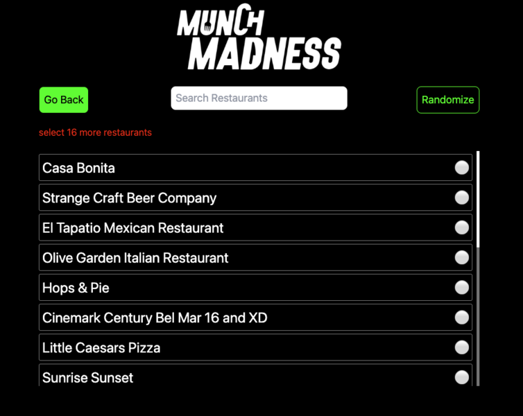 Screenshot thumbnail #2 for project Munch Madness