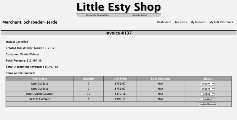 Screenshot thumbnail #1 for project Little Esty Shop