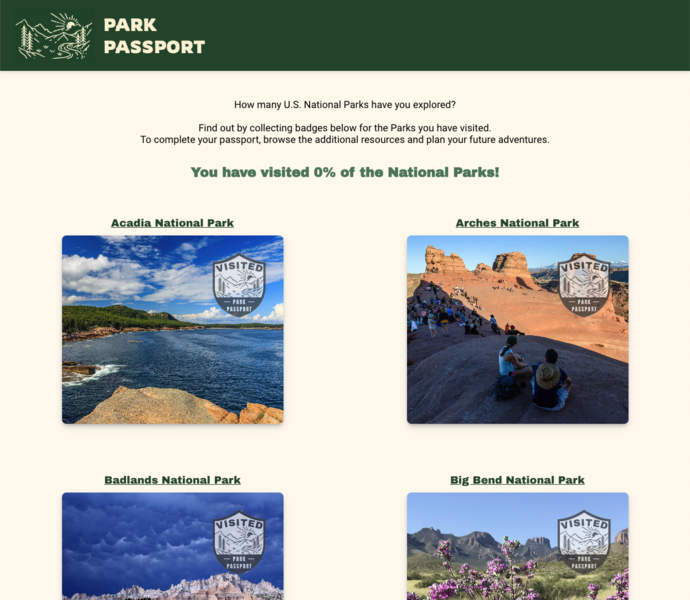 Screenshot thumbnail #1 for project Park Passport