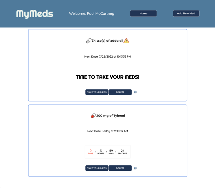 Screenshot detail for project MyMeds