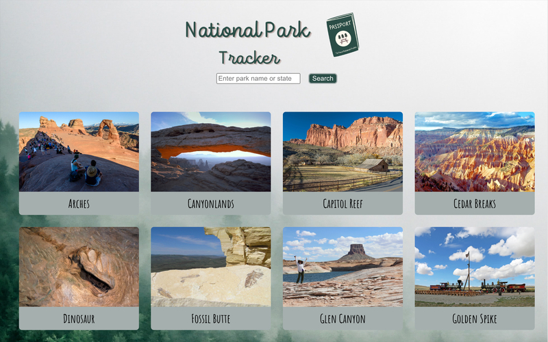 Screenshot thumbnail #1 for project National Parks Passport