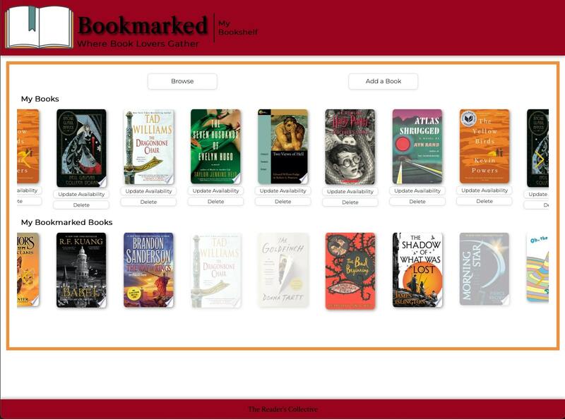 Screenshot detail for project Bookmarked