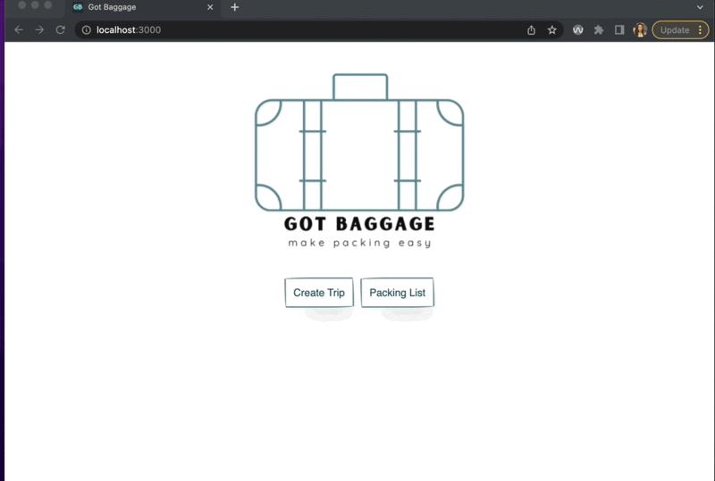 Screenshot detail for project Got Baggage