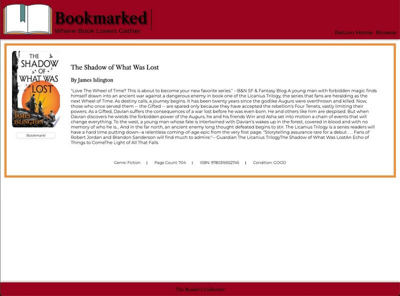 Screenshot thumbnail #2 for project Bookmarked