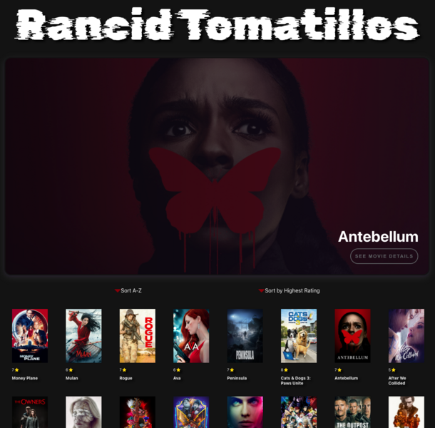 Screenshot detail for project Rancid Tomatillos