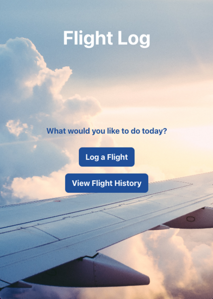 Screenshot detail for project FlightLog