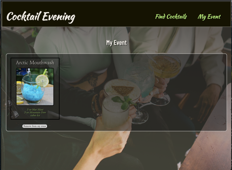 Screenshot detail for project Cocktail Evening
