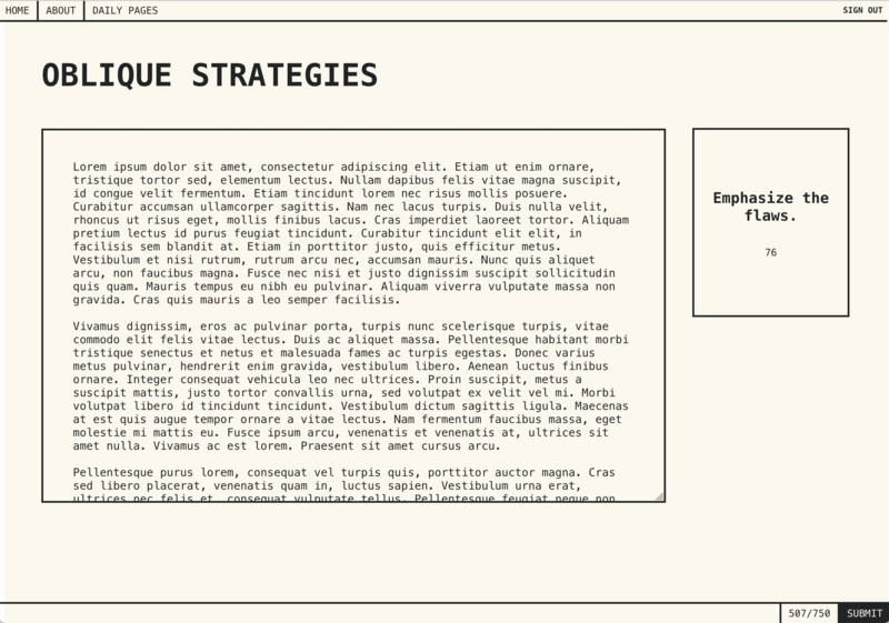 Screenshot thumbnail #2 for project Oblique Strategies