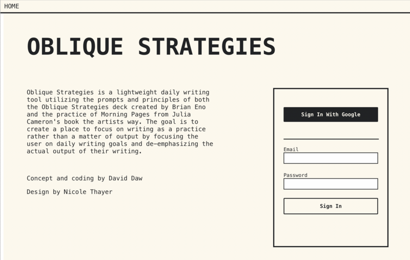 Screenshot thumbnail #4 for project Oblique Strategies