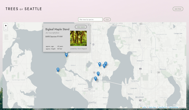Screenshot detail for project Trees of Seattle