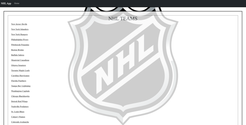 Screenshot thumbnail #1 for project NHL Stats App