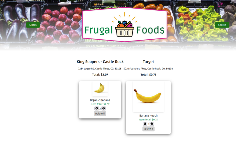 Screenshot thumbnail #2 for project Frugal Foods