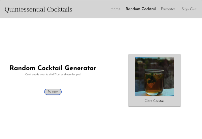 Screenshot thumbnail #3 for project Cocktail Finder