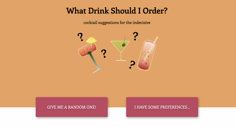Screenshot detail for project What Drink Should I Order? 