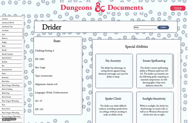 Screenshot thumbnail #1 for project Dungeons & Documents